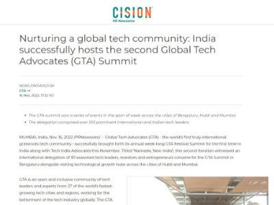Nurturing a global tech community: India successfully hosts the second Global Tech Advocates (GTA) Summit