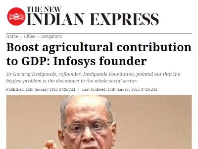 Boost agricultural contribution to GDP: Infosys founder